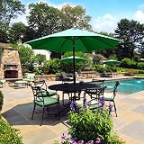Yaheetech Garden Parasol Umbrella 9ft 2.7M Patio with Crank 8 Ribs Dark Green view 2