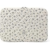 Puffy Laptop Sleeve 13-15.6 Inch Cute Quilted Laptop Protective Case Padded Floral Computer Sleeve for MacBook (A-Light Blue, 15 Inch)
