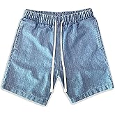 ANANKE Men’s Cotton Stretch Summer Shorts with Elastic Waist and Drawstring Pockets