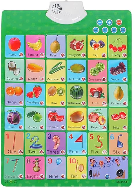 Amazon アモビー Amovee 学習ポスター 知育玩具 子供 遊びながら覚える ネイティブ英語発音 フルーツ 数字 グリーン 英語 外国語 おもちゃ