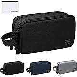 Mens Toiletry Bag Waterproof Organizer Bag Travel Shaving Dopp Kit Perfect Travel Accessory Gift (Black)