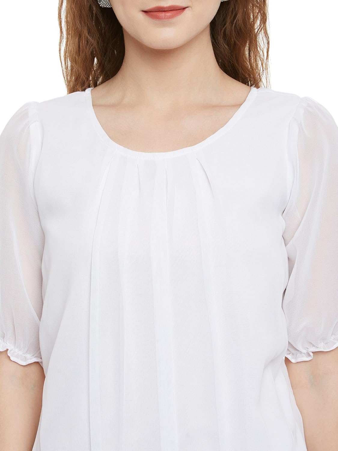 eyelet poly georgette regular tops