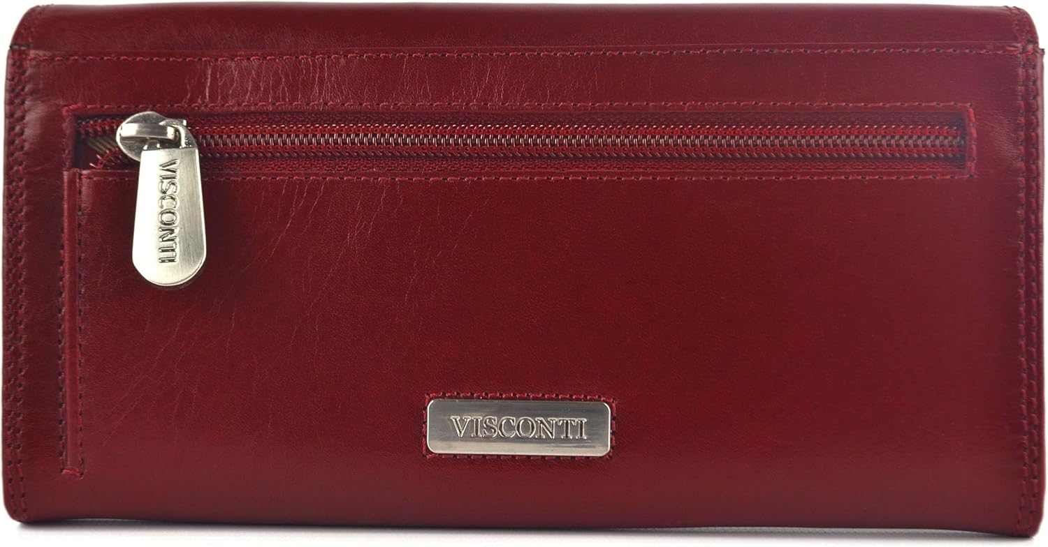 Visconti Quality Ladies Italian Leather Purse/Wallet Monza Collection Gift Boxed (Red) - Image 4