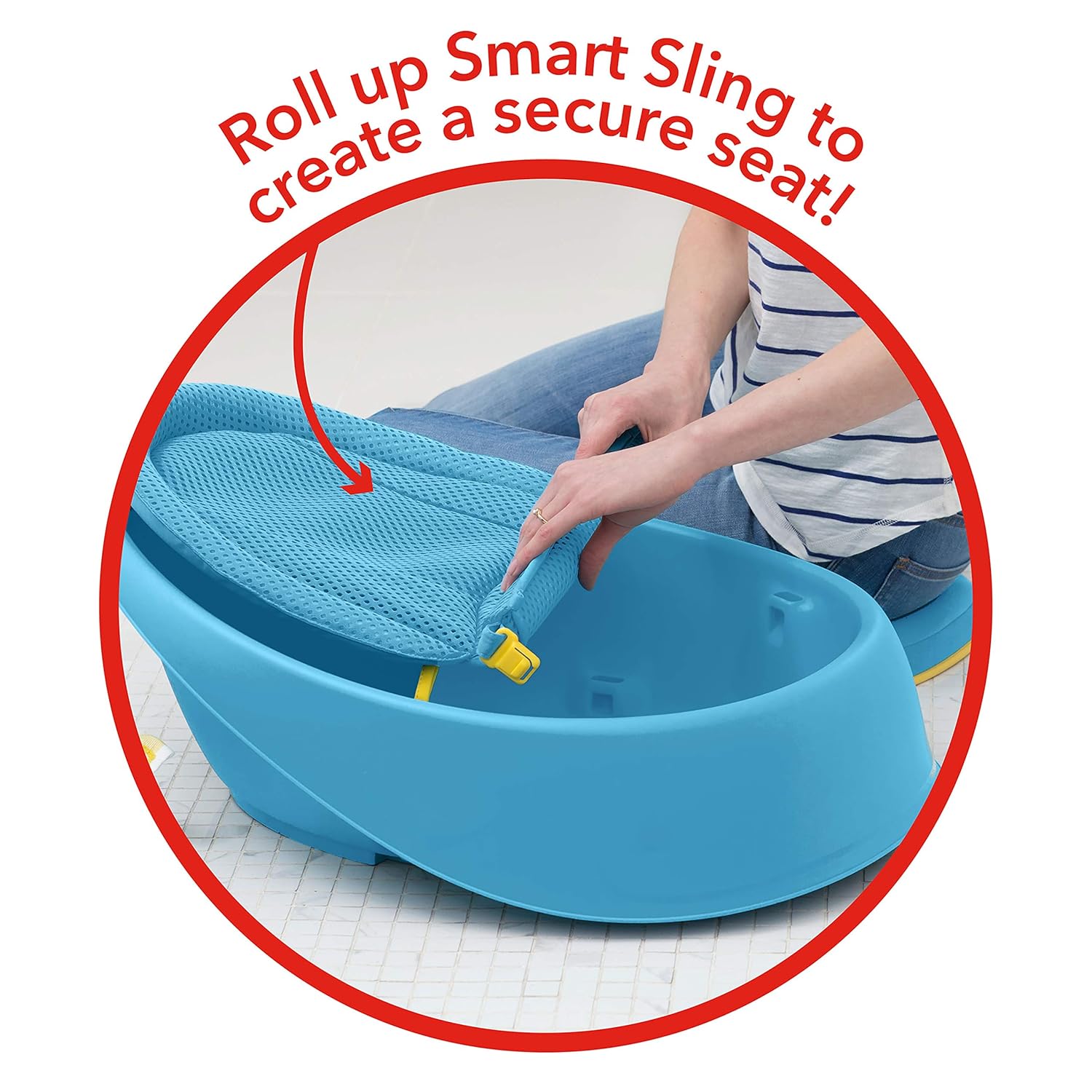 Skip Hop Baby Bath Tub: Moby 3-Stage Smart Sling Tub, Blue : Baby