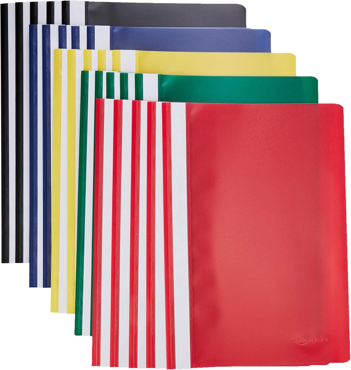 AmazonBasics A4 Project Folder Assorted Colours (Black, Blue, Red, Green, Yellow), (Pack of 25