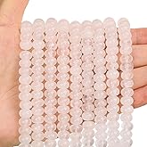 BONNY BOXX 1 Strand Natural 5 * 8mm Clear Crystal Quartz Rondelle Beads, Natural Abacus Disk Stone Beads Loose Spacer Gemstone for DIY Bracelet Necklace Jewelry Making