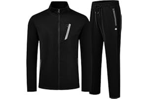 MoFiz Mens Tracksuit Jogging Sports Sweatsuit Comfortable Outfits Casual Athletic Pants Full zip Jacket 2 Piece