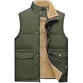 Neecan Men's Winter Warm Outdoor Padded Puffer Vest Thick Fleece Lined Sleeveless Jacket
