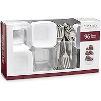 Mozaik Premium Plastic Mini Appetizer & Dessert Tasting Set, 96 pieces (MMAPP96)