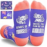 HAPPYPOP Animal Gifts for Women Men - Jellyfish Turtle Socks Penguin Frog Axolotl Gifts