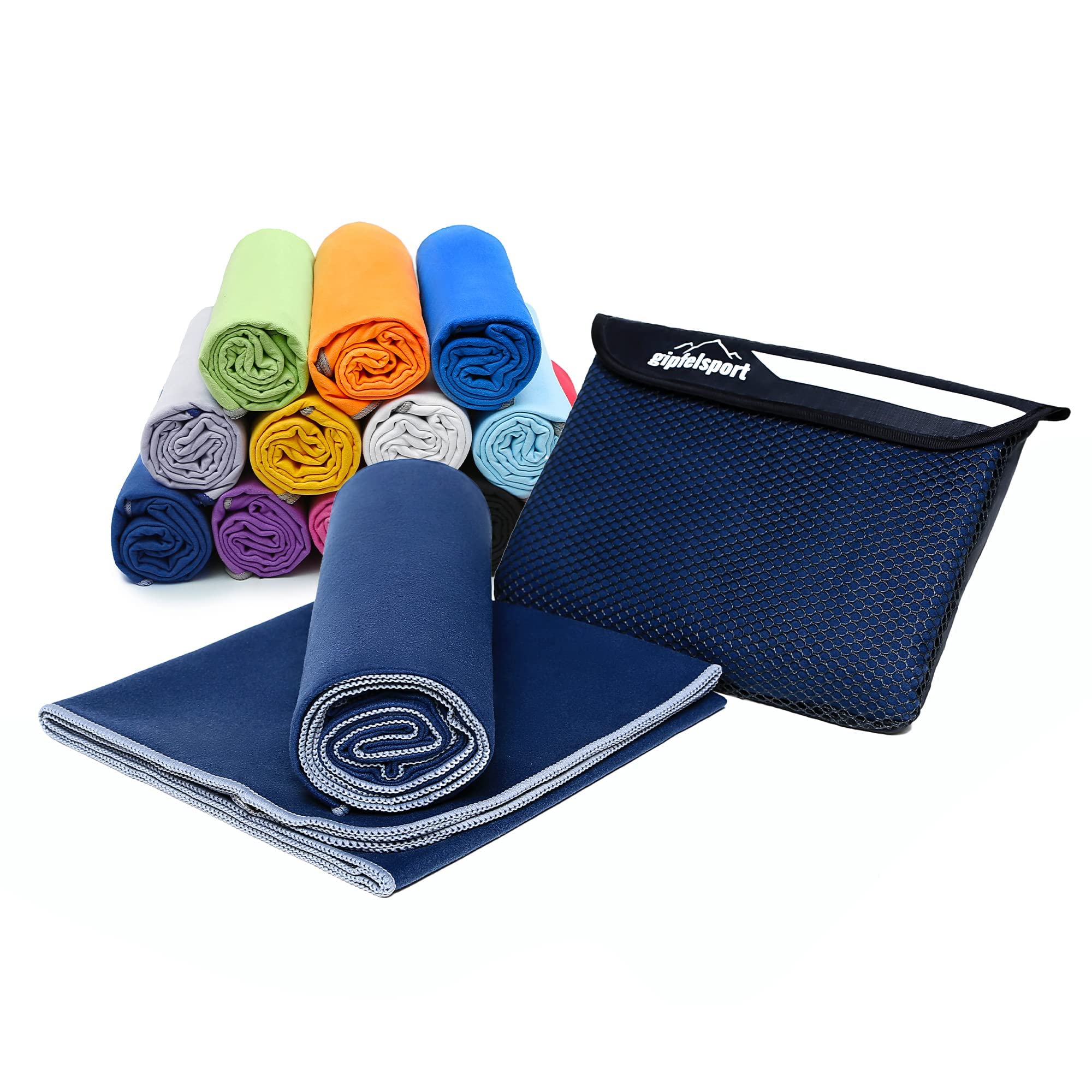 gipfelsport Microfibre Towel Set2 1x S(80x40cm) & 1x XL(180x80cm) Navy — image 1