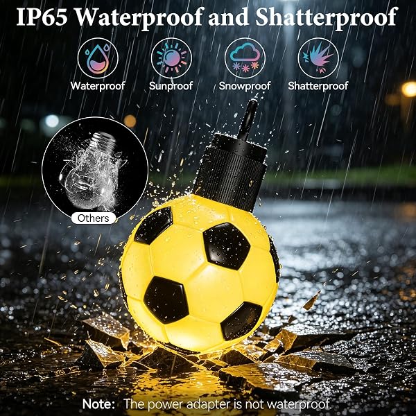 LIUZPATIAL SOCCER 50 FT SMART OUTDOOR STRING LIGHTS WATERPROOF, 15 RGBW LED BULBS 16 MILLION COLORS WITH APP & REMOTE CONTROL FOR WORLD CUP DECORATIONS 2026
