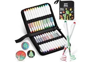 Ohuhu Acrylic Paint Markers Brush Tip: 24 Colors Automatic Ink Control Acrylic Markers High Opacity Paint Pens Waterproof Lightfast for Rock Painting 3D Prints Easter Eggs Wood DIY Crafts- Nahuku