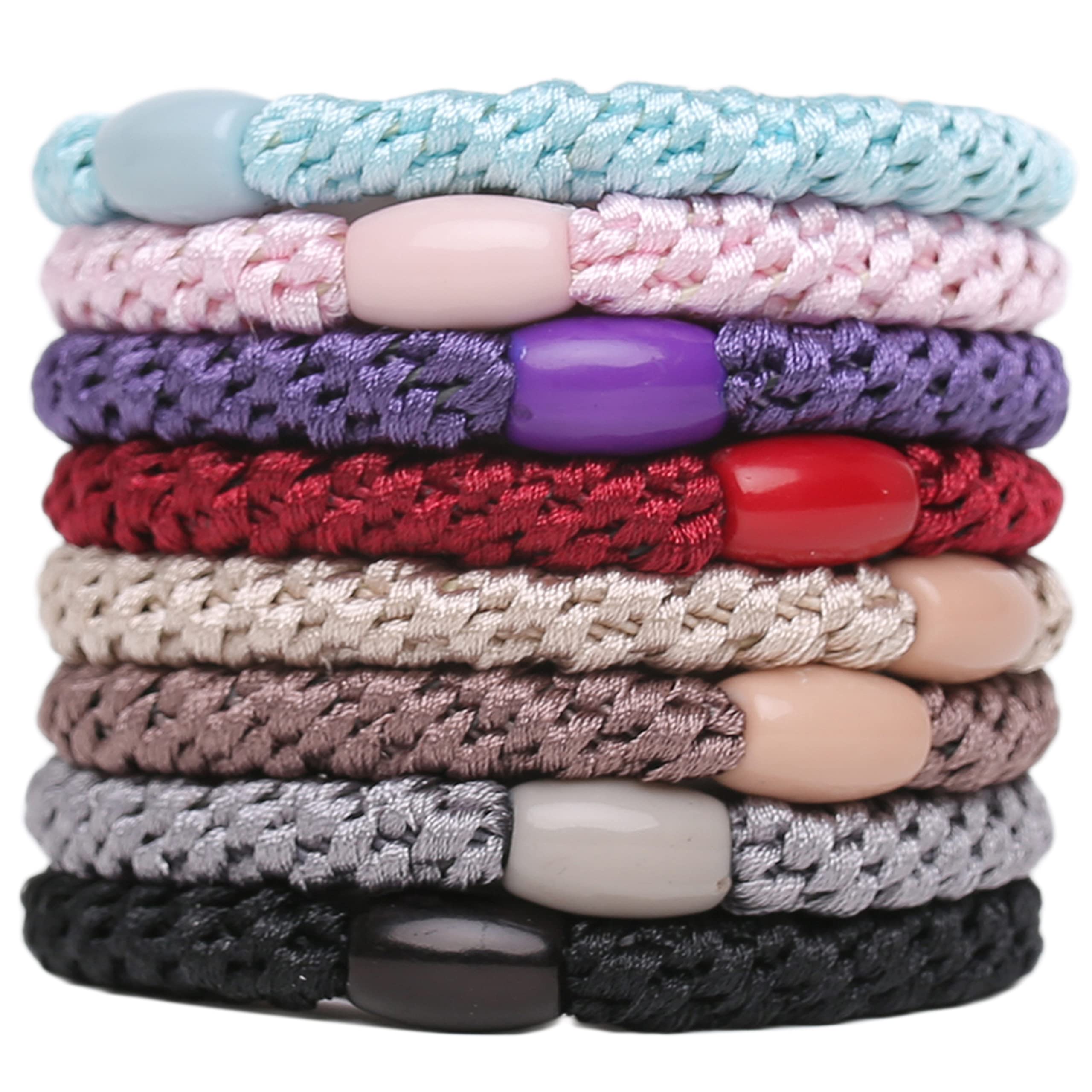 8 Pieces Girls Hair Bobbles Pack of 8 Multicoloured Elastic Bands Hair Bands Elastic Hair Bands Style 13 — image 1