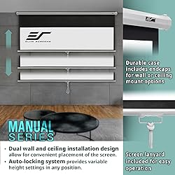 Elite Screens Manual Series, 71-INCH 1:1, Pull Down