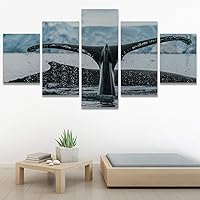 SIGNWIN 5 Panel Canvas Wall Art Colorful Fish Group Marine Life Multicolor Nautical Photography Realism Ultra for Home Decorations Ready to Hang - 60