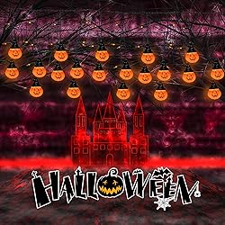 Konictom Halloween Hooded Pumpkin Curtain Lights
