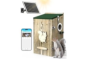 KinetCam Smart Squirrel Box with Camera,2K HD Wi-Fi Pet Watching Cam for Squirrel House, Auto Detect & Notify, Night Vision, APP Control, Squirrels Houses for Outside Nesting
