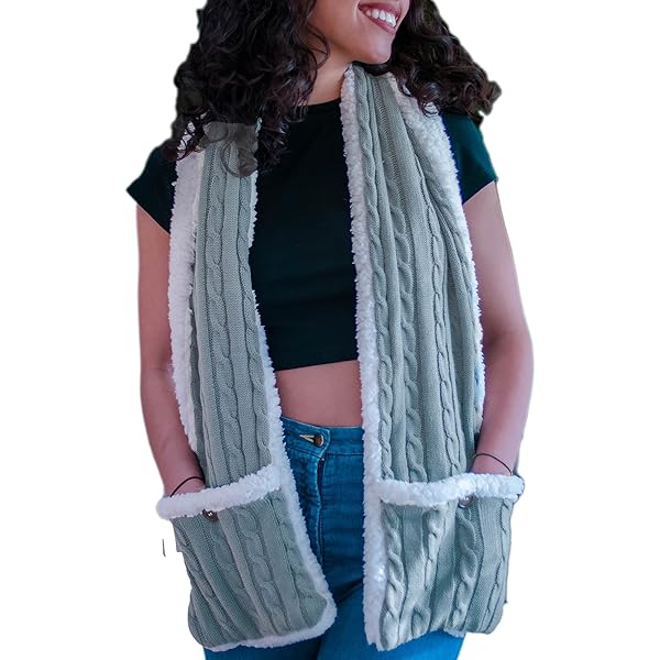 Sherpi écharpe Polaire Cozy Fleece Wrap Shawl Wth Large Front