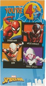 UK Greetings Marvel Spiderman 4th Birthday Card For Boys Badge Envelope view 5
