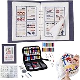 Udihch 86 PCS Embroidery Stitch Book Kit, Beginner Kit with 6 Inch Hoops | Comes with Embroidery Threads, Needles &amp; Stitch Book, Portable DIY Craft Supplies Perfect for Handmade Embroidery Projects