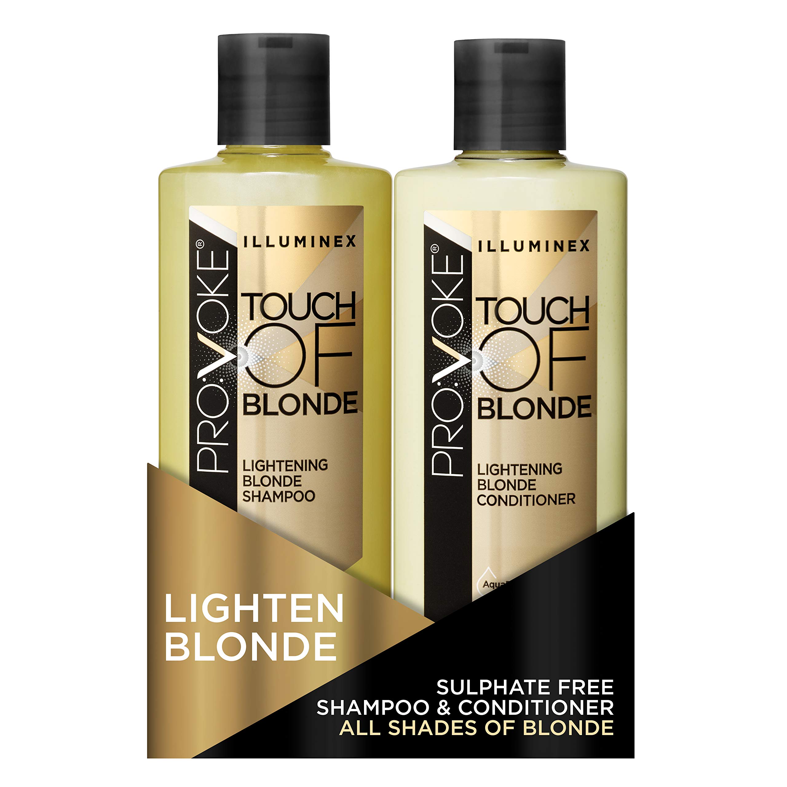 PROVOKE Illuminex Touch of Blonde Lightening Blonde Shampoo and Conditioner Duo Pack 200 ml, For Warm Blonde & Highlighted Blonde Hair