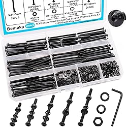 Bemaka 420PCS Black M3 Button Head Hex Socket Cap