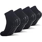 Raigoo Grip Non Slip Socks For Kids(4-16 Years Old), Cushioned Sport Athletic Slipper Hospital Socks For Youth Boys & Girls