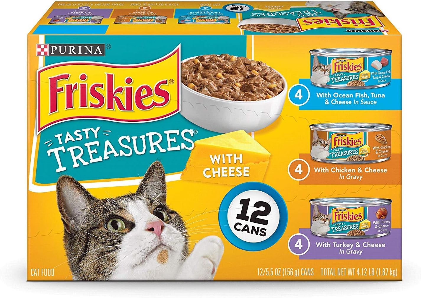 Friskies Purina Tasty Treasures Variety Pack Cat Food Cans