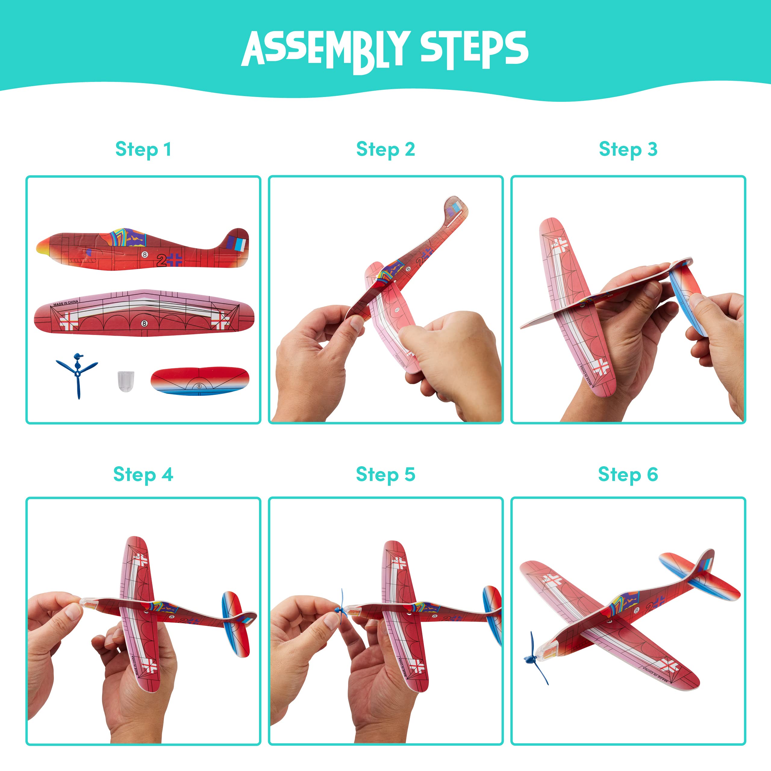 THE TWIDDLERS 48 Flying Gliders Airplane Toys (8