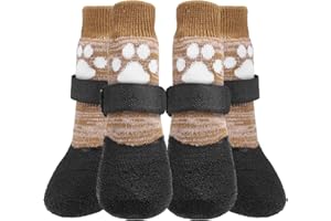KOOLTAIL Anti Slip Dog Socks for Hot/Cold Pavement to Prevent Licking Paws,Booties for Hardwood Floors,Traction Rain Dog Boots&Paw Protectors Shoes with Grip for Small Medium Large Senior Dogs