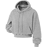 GIVON Women's Cropped Hoodie Pullover Drop Shoulder Lightweight Loose Casual Crop Hoodies