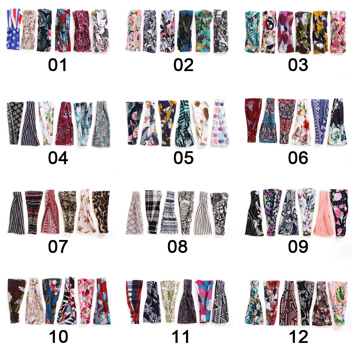 Kachanaa 6 Pack Boho Criss Cross Headbands Wig Vintage Elastic Bandana Headbands Hair Band Head Wrap for Women for Yoga Outdoor Sport Accessories(S4) : Beauty