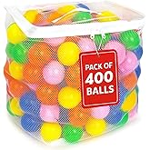 MW SPORTS Play Balls for Ball Pit, Plastic Crush Proof, Phthalate & BPA Free, Assorted Colors. (400 Balls)