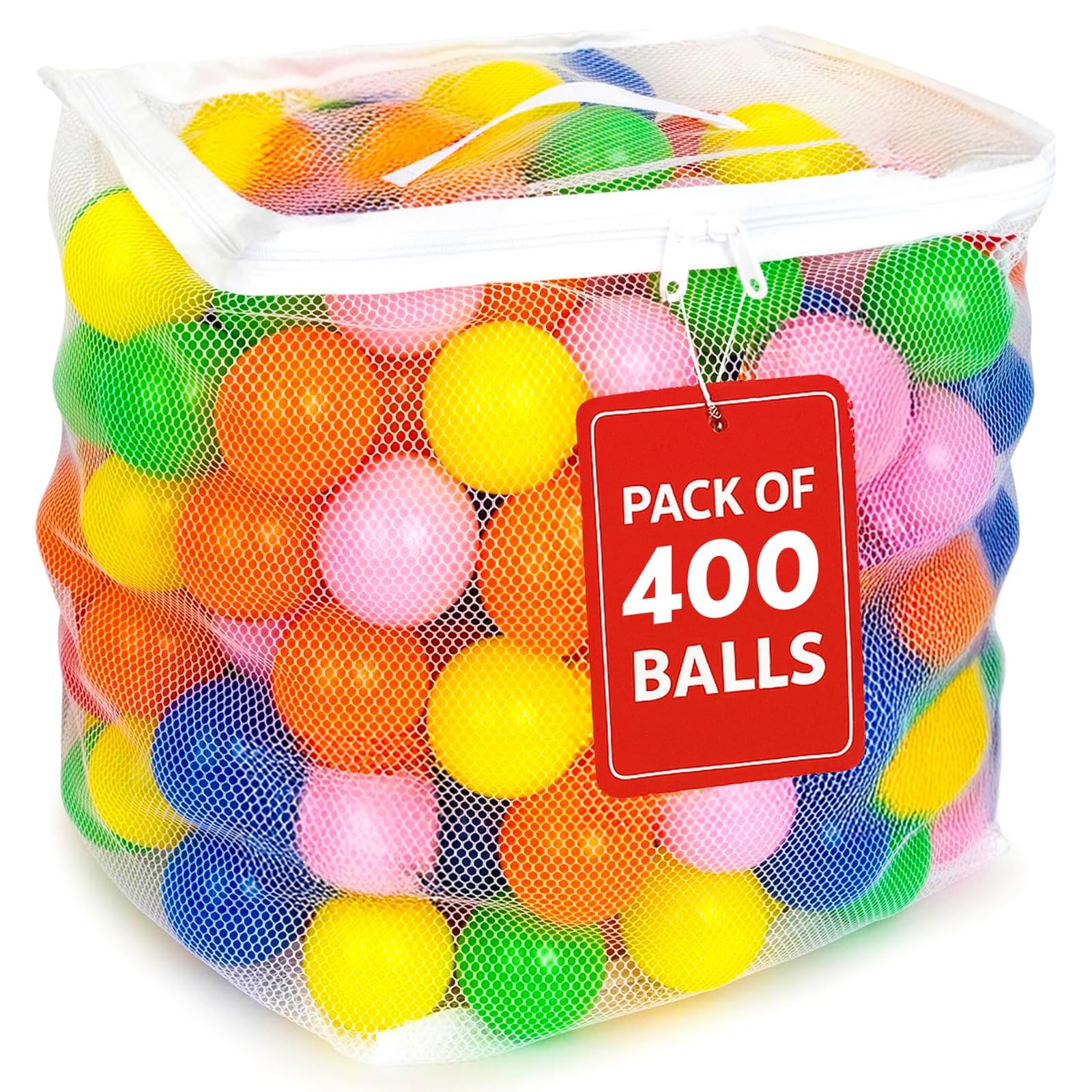 MW SPORTS Play Balls for Ball Pit, Plastic Crush Proof, Phthalate & BPA Free, Assorted Colors. (400 Balls) Image