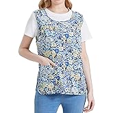 Nanxson Women Cobbler Apron with 2 Patch Pockets, Cotton Printed Bib, Smock with Buttons for Work Chef kitchen CF3177