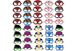 YALARY 32 Packs Masks Favors for Kid, Hero Party Supplies for Kids Dress Up Birthday Gift Halloween Cosplay Party Masks with 32 Different Types for Children
