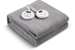 Heated Mattress Pad Underblanket Dual Controllers Queen Size, Bed Warmer Cover Pad with 10 Heating Levels & 10H Timer Setting