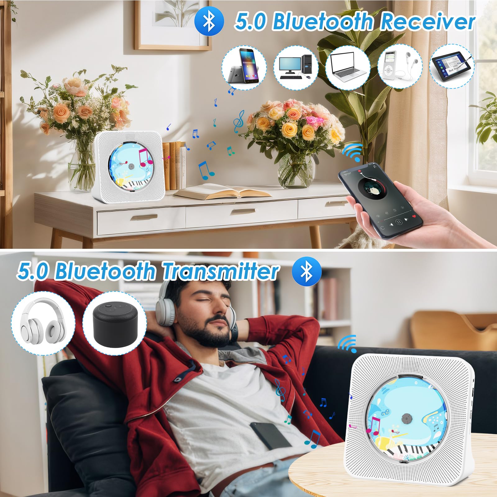 Mua CD Player Bluetooth CD Players for Home Desktop CD Player with ...