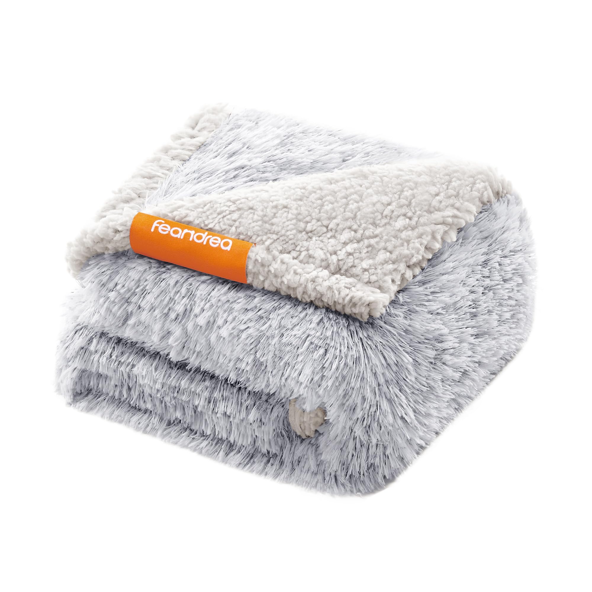 Feandrea Waterproof Dog Blanket, Long Plush Pet Blanket for Miniature Dogs, Cats, 73 x 63 cm, S, Sherpa Fleece, Double Sided Reversible Dog Sofa Cover Protector, Grey Ombré PPB003G01