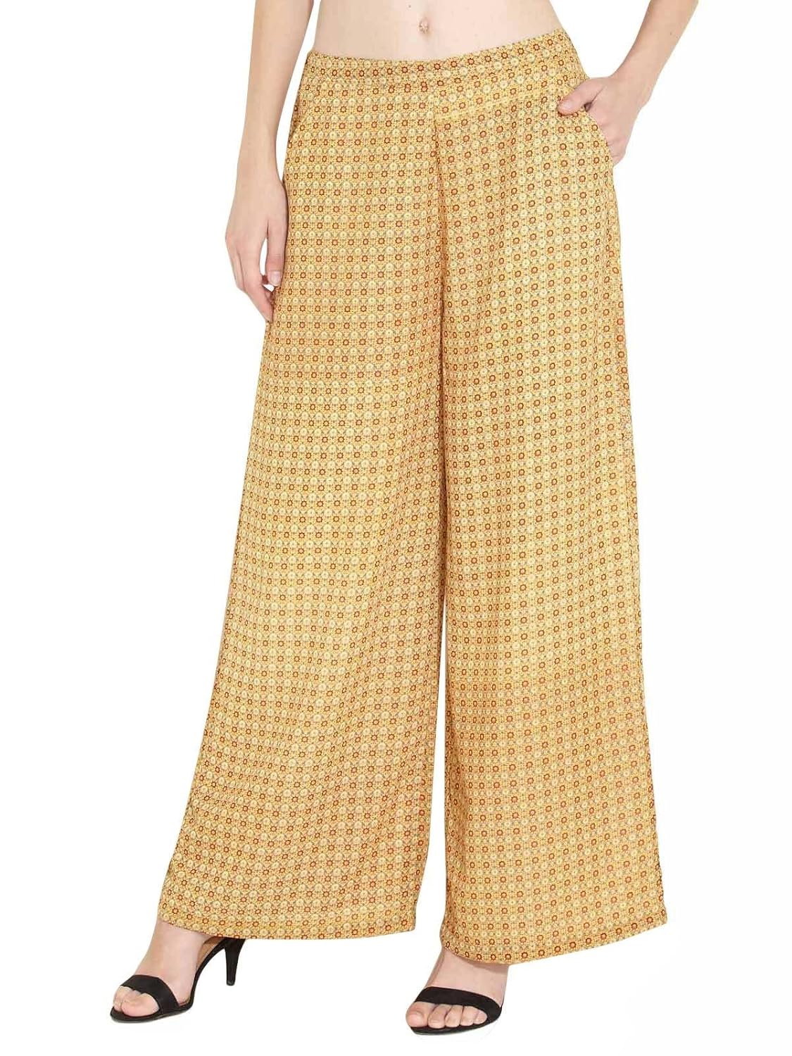 109F Ladies Multi Colour Polyester Regular Fit Palazzo Pants Amazon.in
