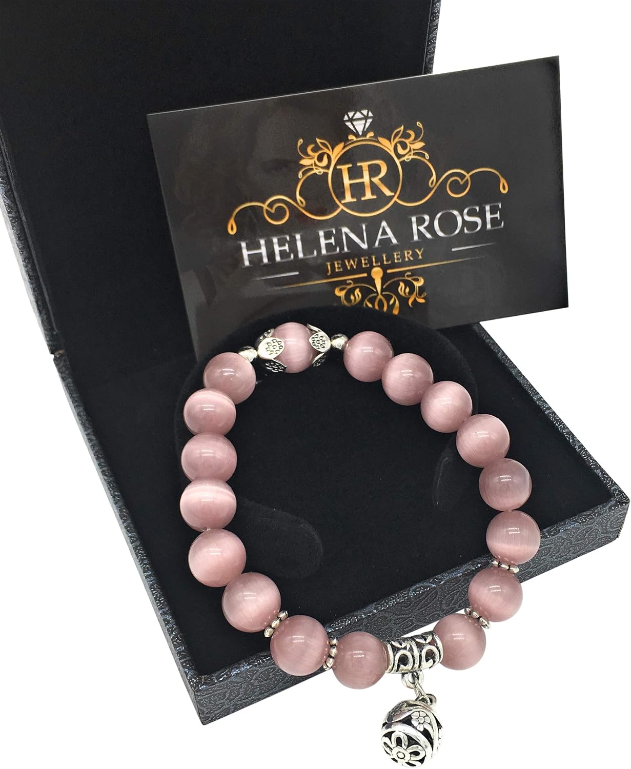 Beaded Stretch Beaded Bracelet for Women, Gorgeous Pink Handcrafted Boho Fashion Ladies Bangle - Image 3