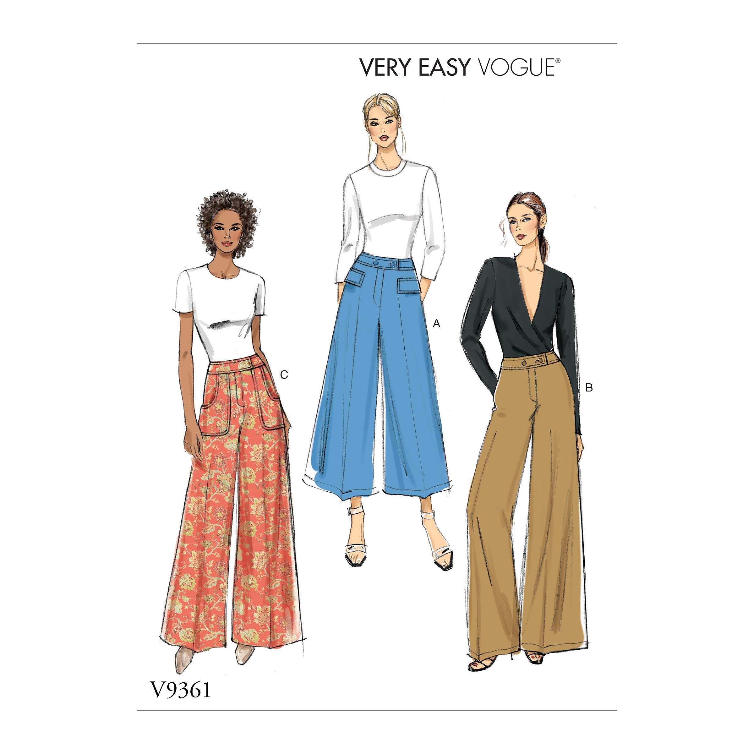 Vogue Pattern V9361E5 Misses'/Misses' Petite Pants, White