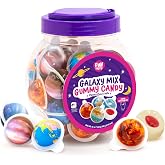 Gummy Planets Mix, Individually Wrapped Planet Gummies - 30 Count | 19 Oz Jar, Strawberry Jam Center, Gummy Balls, Chewy Candy for Goodie Bags