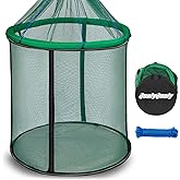 QualyQualy Floating Fish Basket 41/73 Gallons Extra Large for Live Caught, Fully Foldable Fishing Net Holder for Bait Live Well Collapsible Mesh Fishing Holder Cage