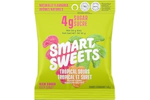 SmartSweets Tropical Sours, 50g (Pack of 14), Candy with Low Sugar, Low Calorie, No Artificial Sweeteners, Vegan, Plant-Based