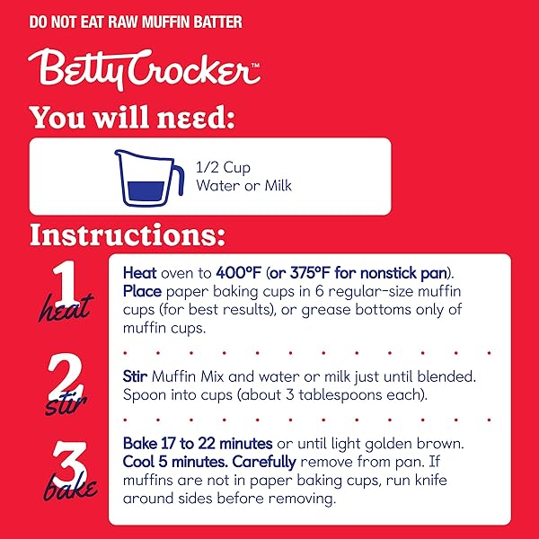 BETTY CROCKER BANANA NUT MUFFIN MIX, MADE WITH WALNUTS, 6.4 OZ.