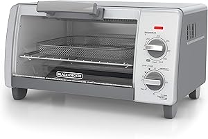 BLACK+DECKER Crisp N Bake Air Fry 4-Slice Toaster Oven, Gray, TO1785SG