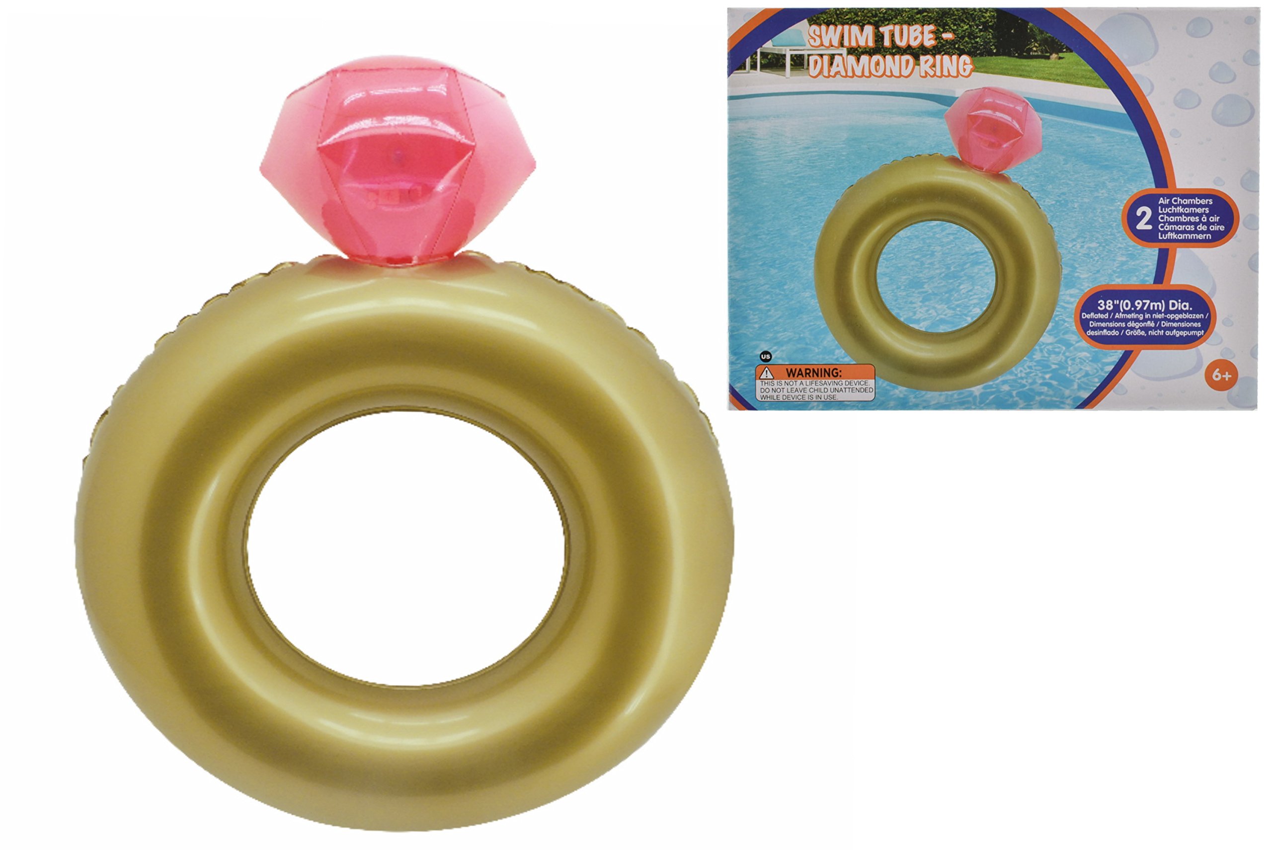 Toyland 38" Giant Inflatable Diamond Ring Swimming Ring - Hen Night Accessories - Team Bride Accessories - Engagement Party Accessories