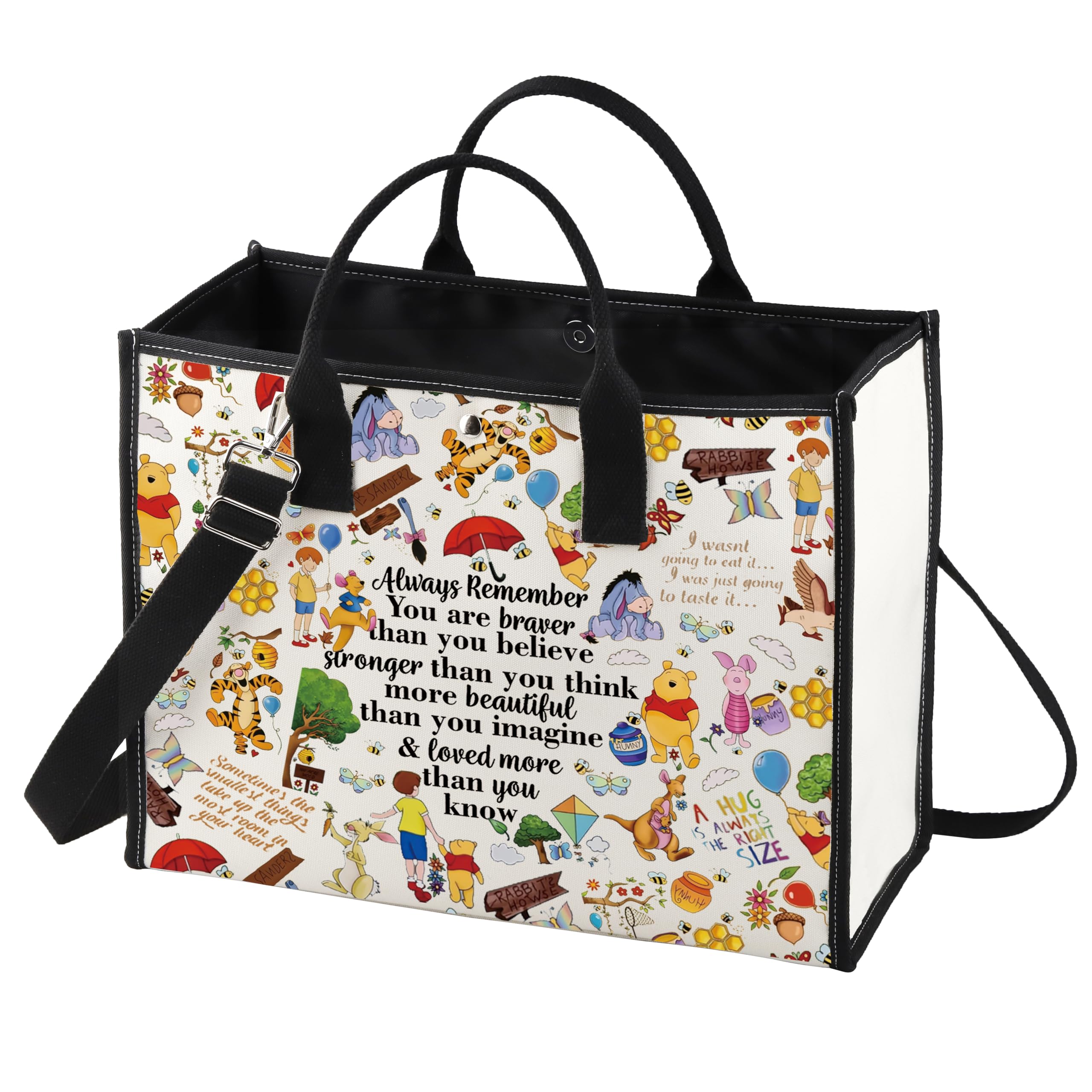 LEVLO Friendship Cosmetic Make up Bag Friend Gift Friendship You are Braver Stronger Smarter Than You Think Makeup Zipper Pouch Bag for Women, Winnies LT